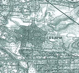 Юго-восточная граница огромного лесного массива – части «Мостыщенского леса» на топографической карте середины XIX го столетия.