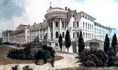 Ботанический сад и Киевский университет (акварель Михаила Сажина 1840-х годов)